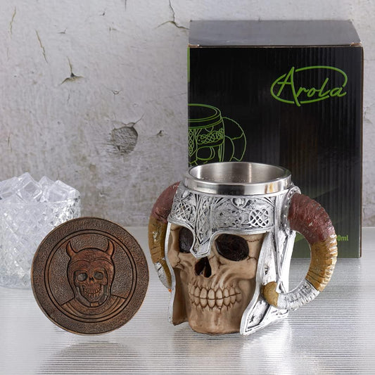 Stainless Steel Viking Skull Mug