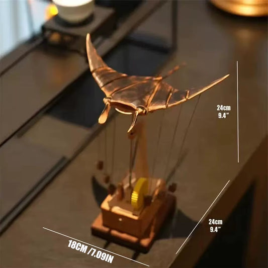 Artwork Wooden Motorized Manta Ray